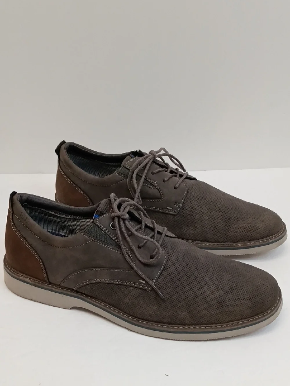 Nunn Bush Gray Suede Lace Up Oxford Shoes Comfort Casual Size 12